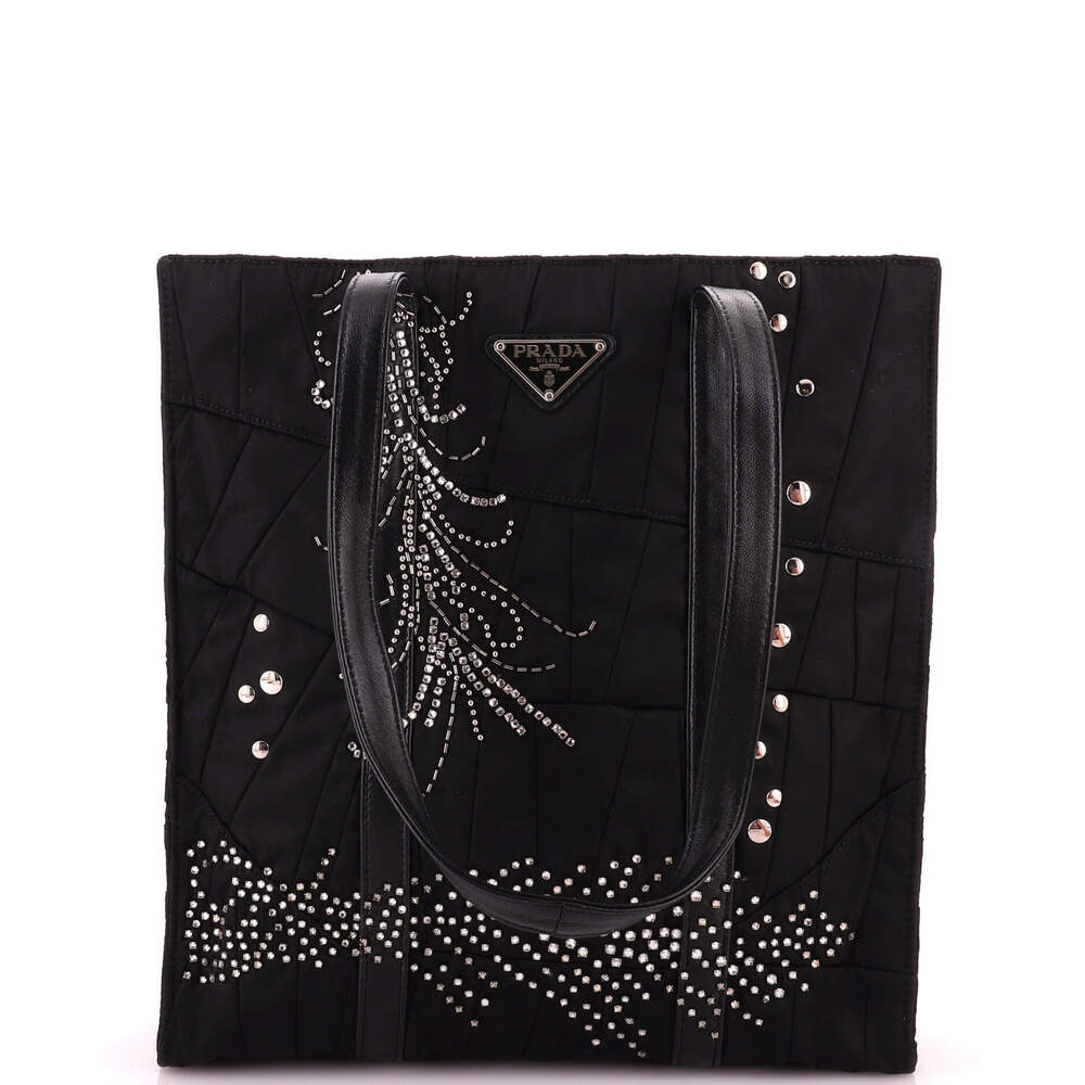 Prada Medium Patchwork Shopping Tote Embellished Re-Nylon
